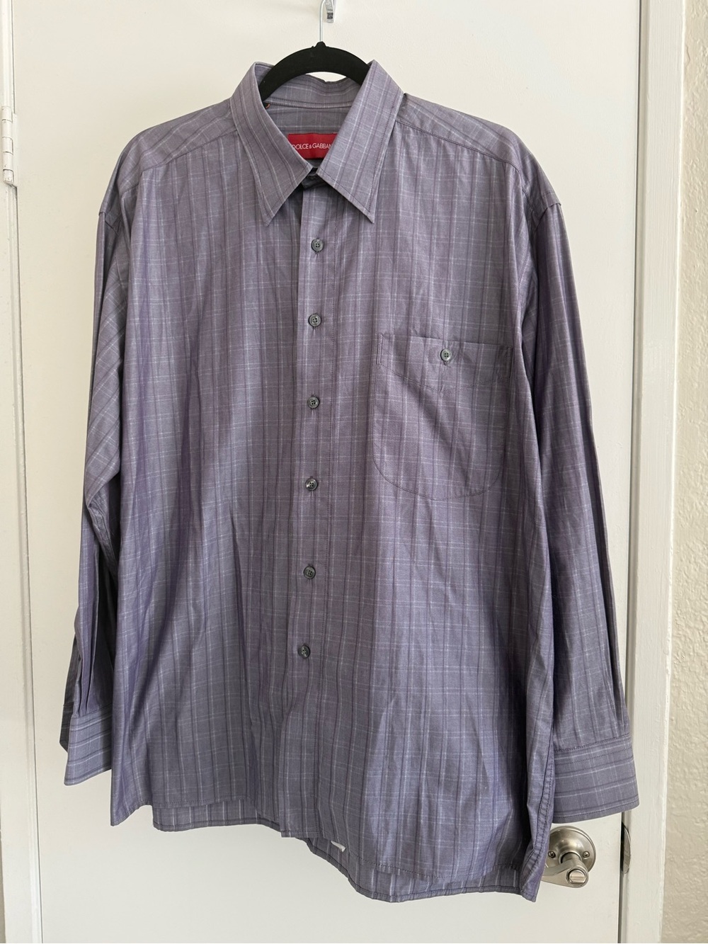 Dolce & Gabbana Lavender Plaid Dress Shirt